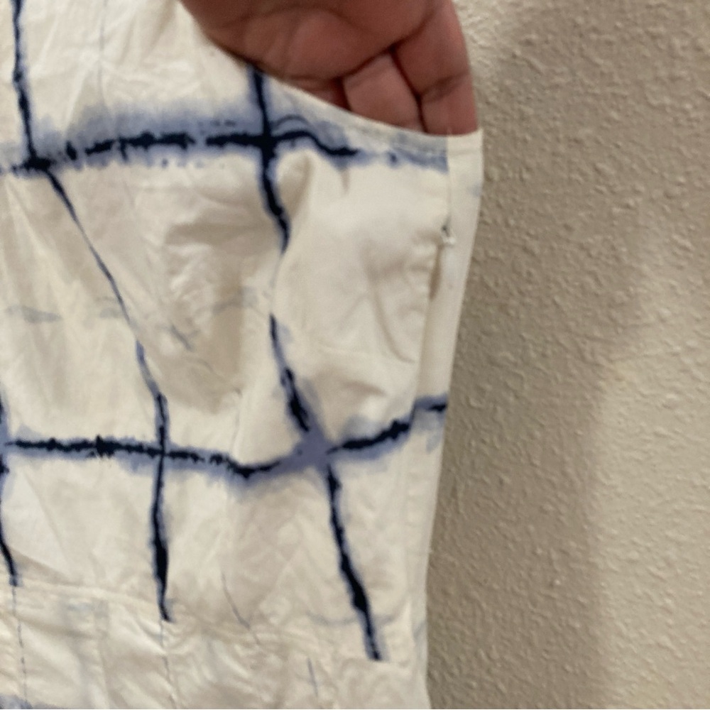 Pendleton Women’s Midi Dress Blue and White Sleeveles Pleated Sz 12 - Picture 6 of 13